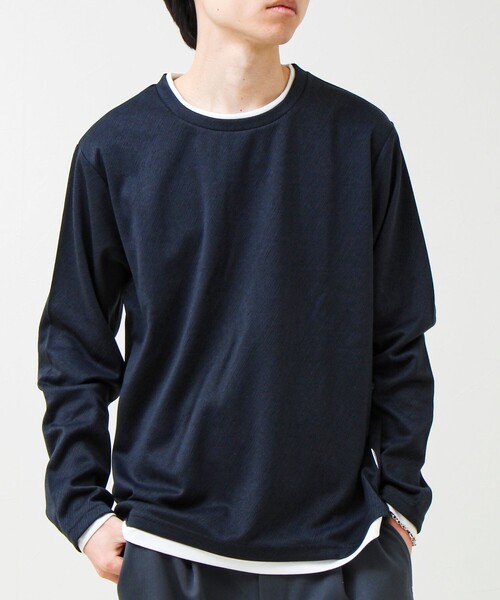 GLOSTER（グロスター） tシャツ メランジ微起毛スムース フェイク