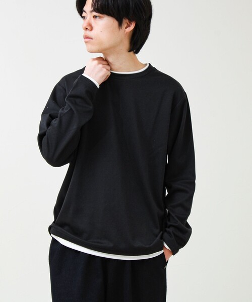 GLOSTER（グロスター） tシャツ メランジ微起毛スムース フェイク