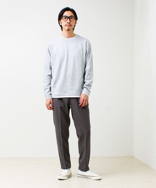 GLOSTER（グロスター） tシャツ メランジ微起毛スムース フェイク