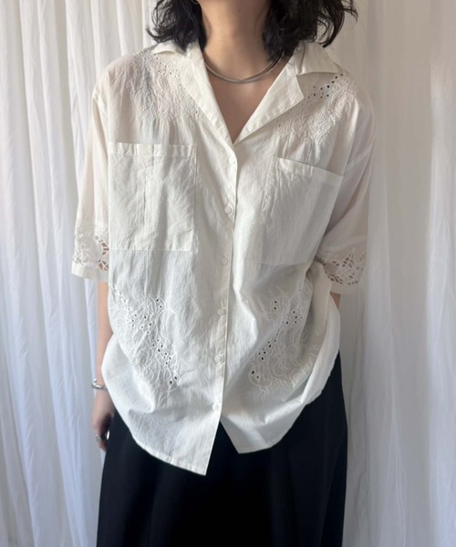 ＆HALF ブラウス シャツ 「indian Cotton Collection」インド綿刺繍
