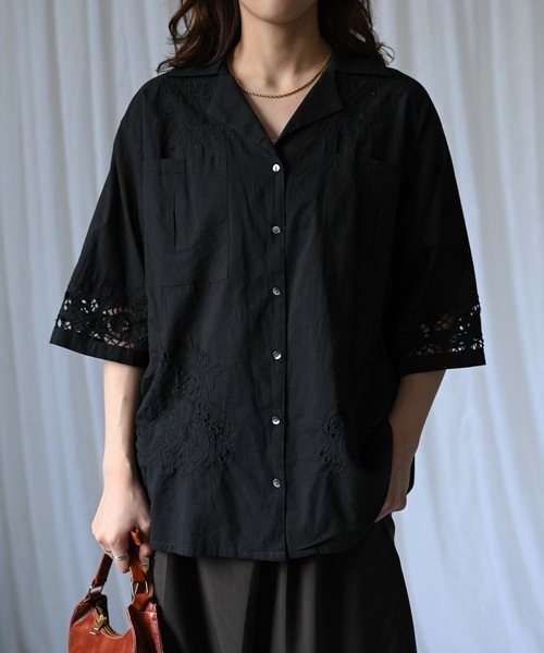 ＆HALF ブラウス シャツ 「indian Cotton Collection」インド綿刺繍