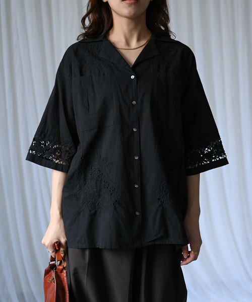 ＆HALF ブラウス シャツ 「indian Cotton Collection」インド綿刺繍