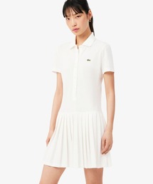 LACOSTE（ラコステ） ワンピース 半袖 ストレッチ鹿の子地プリーツポロ