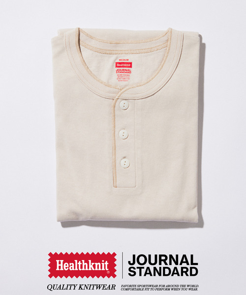Healthknit（ヘルスニット） tシャツ 別注 ヘンリーネックTシャツ