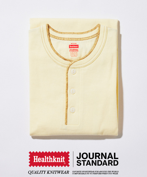 Healthknit（ヘルスニット） tシャツ 別注 ヘンリーネックTシャツ