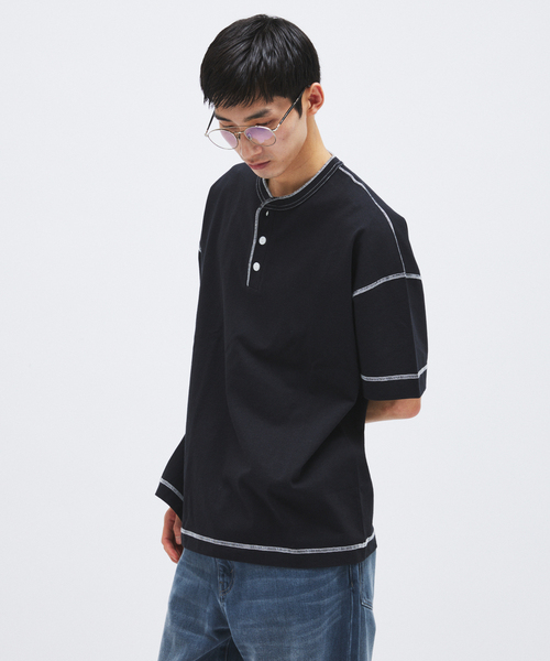 Healthknit（ヘルスニット） ヘンリーネック tシャツ 別注 ヘンリー
