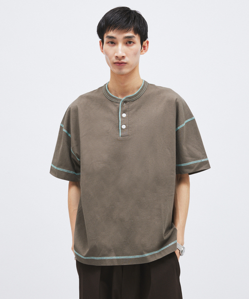 Healthknit（ヘルスニット） tシャツ 別注 ヘンリーネックTシャツ