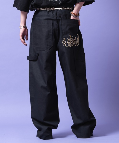チノパン a.p.o.v. バックアシンメトリーフレイム刺繍コットンスーパー