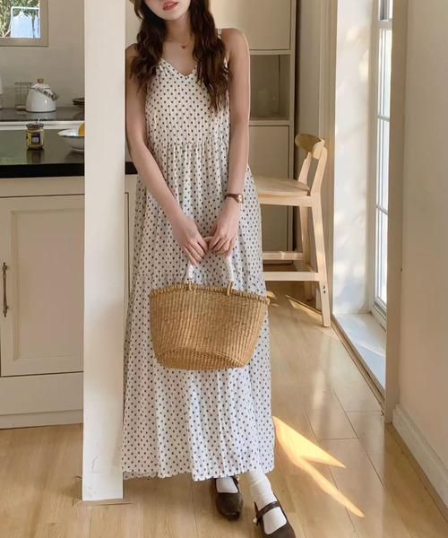 「DAY CLOSET」 キャミソールワンピース FREE ホワイト レディース_画像4