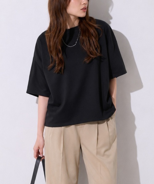 tシャツ 「初秋にも使える新色登場」5分袖オーバーサイズTシャツ レディース | TRIANGLE PALETTE