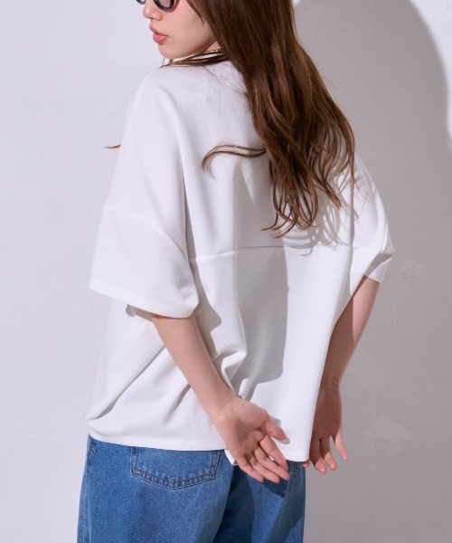 tシャツ 「初秋にも使える新色登場」5分袖オーバーサイズTシャツ レディース | TRIANGLE PALETTE | 22