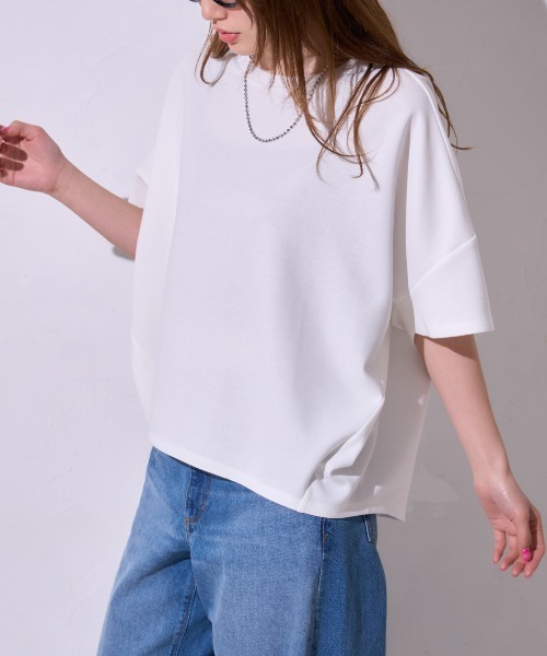 tシャツ 「初秋にも使える新色登場」5分袖オーバーサイズTシャツ レディース | TRIANGLE PALETTE | 21