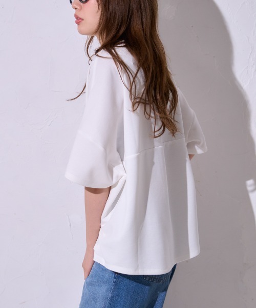tシャツ 「初秋にも使える新色登場」5分袖オーバーサイズTシャツ レディース | TRIANGLE PALETTE | 24