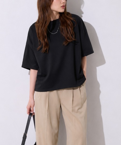 tシャツ 「初秋にも使える新色登場」5分袖オーバーサイズTシャツ レディース | TRIANGLE PALETTE | 07