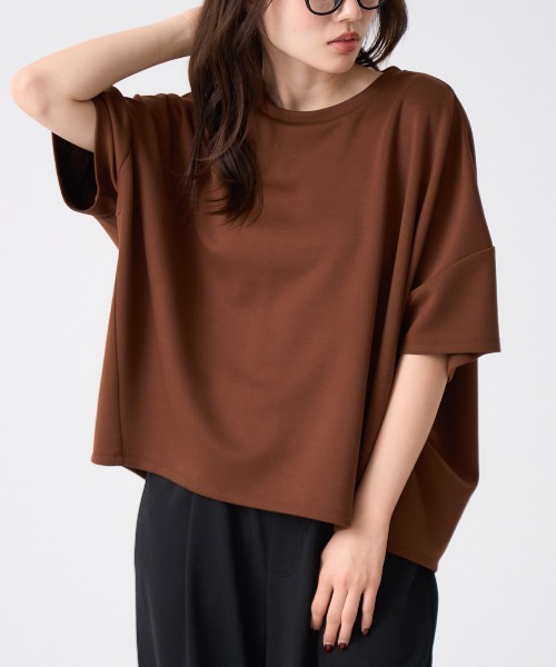 tシャツ 「初秋にも使える新色登場」5分袖オーバーサイズTシャツ レディース | TRIANGLE PALETTE | 25