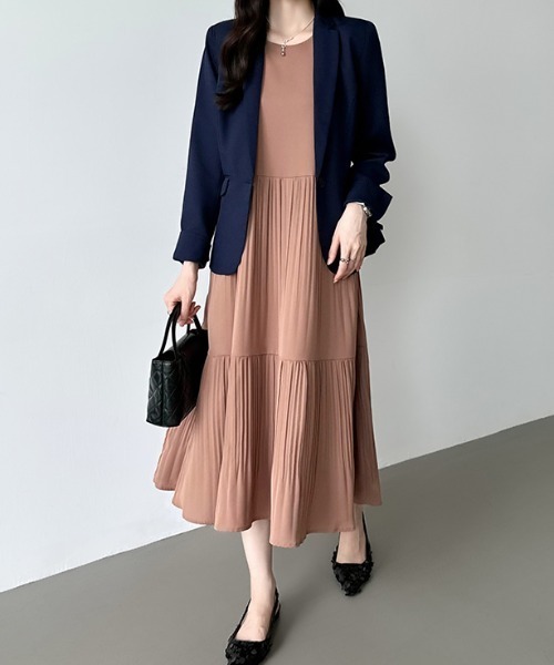 「COCOMOMO」 半袖ワンピース X-LARGE ネイビー レディース_画像7