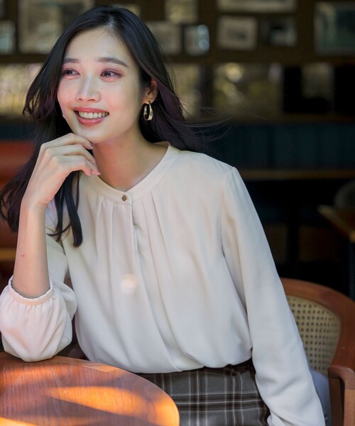 「ANY SIS」 長袖ブラウス MEDIUM グレー レディース_画像4