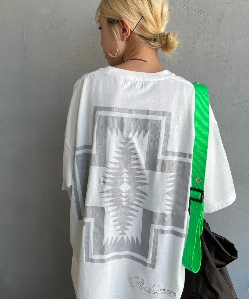 「PENDLETON」 半袖Tシャツ X-LARGE ピンク レディース_画像4
