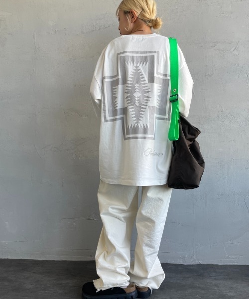 「PENDLETON」 半袖Tシャツ X-LARGE ピンク レディース_画像7