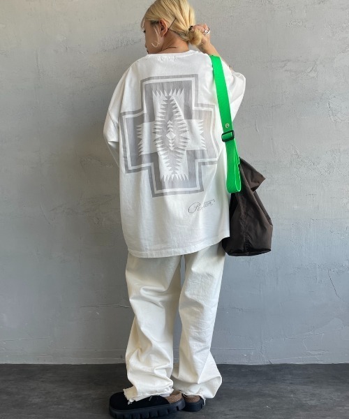 「PENDLETON」 半袖Tシャツ X-LARGE ピンク レディース_画像8