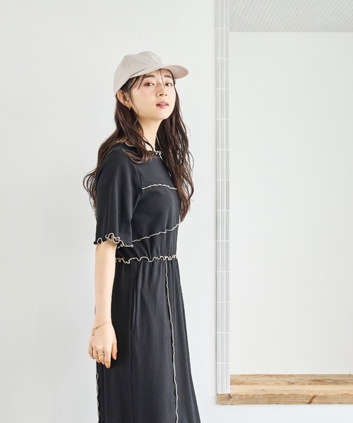 「mil」 半袖ワンピース X-SMALL ブラック レディース_画像8