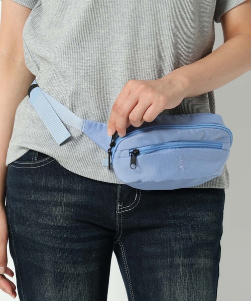 [美品]Steven Alanウエストバッグ　ライトブルー ALAND ウエストポーチ ウエストバッグ 「UNISEX」ALAND／Aロゴウエスト