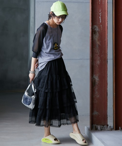 「GEVS.」 半袖Tシャツ 3L グレー レディース_画像7
