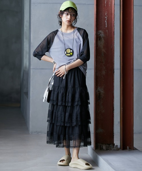 「GEVS.」 半袖Tシャツ 3L グレー レディース_画像9