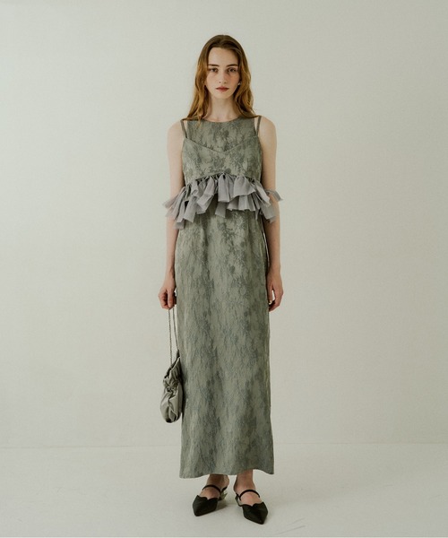 LE'RURE ドレス Knot frill bustier jacquard dress : ZOZOTOWN Yahoo
