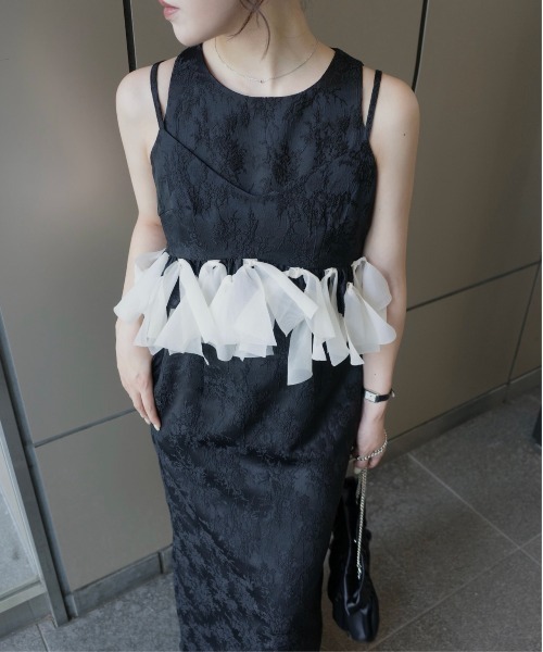 LE'RURE ドレス Knot frill bustier jacquard dress : ZOZOTOWN Yahoo