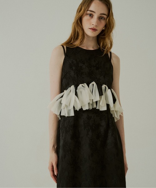 LE'RURE ドレス Knot frill bustier jacquard dress : ZOZOTOWN Yahoo