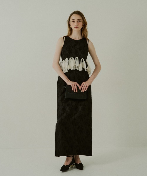 LE'RURE ドレス Knot frill bustier jacquard dress : ZOZOTOWN Yahoo LE'RURE ドレス Knot frill bustier jacquard dress : ZOZOTOWN Yahoo