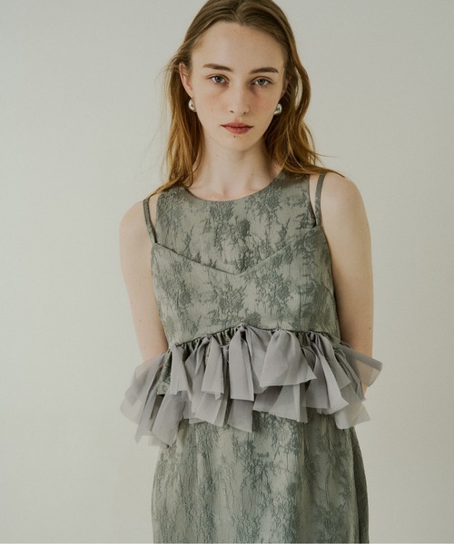 LE'RURE ドレス Knot frill bustier jacquard dress : ZOZOTOWN Yahoo