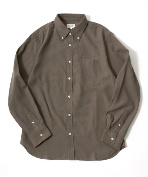シャツ 2026AW FLANNEL フランネル 無地 長袖ボタンダウンシャツ