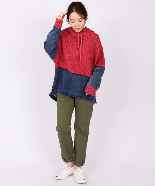 「KRIFF MAYER Lady's Collection」 チノパンツ MEDIUM ネイビー レディース_画像9