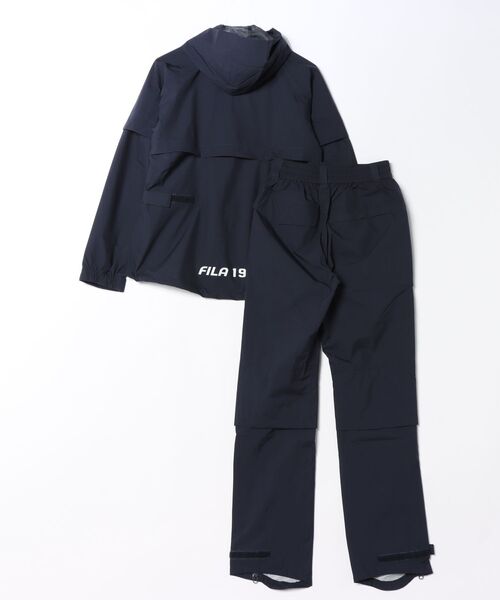 【美品】FILA GOLF 撥水加工 フード付きレインコート Mサイズ FILA GOLF カッパ レインコート フィラゴルフ ゴルフウェア 収納袋付き
