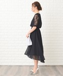 ドレス 花柄袖レースフィッシュテールフォーマル...の詳細画像2