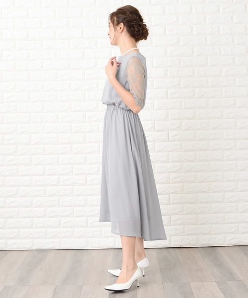 Lace Ladies（レースレディース） ドレス 花柄袖レースフィッシュ