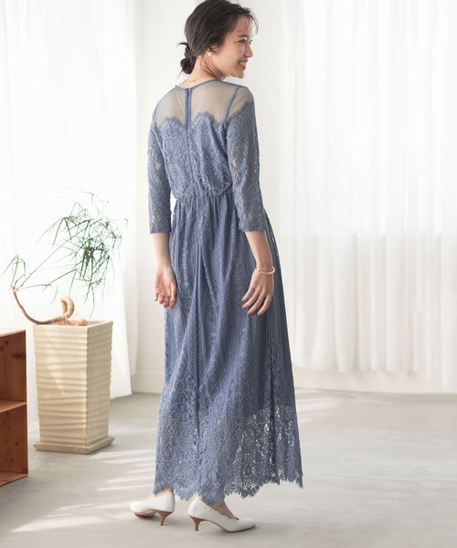 専用です♡ ADAM ET ROPE’ チュールパネルレースブラウス ルミネ限定 ADAM ET ROPE'（アダムエロペ） ワンピース チュールパネルレース