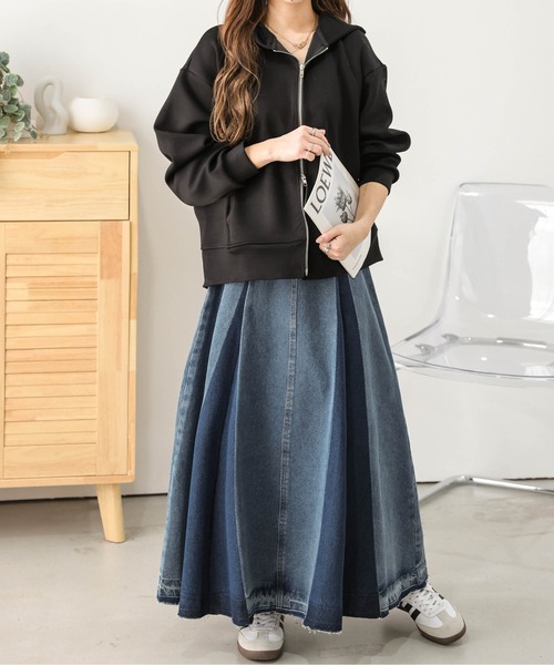 Spick & Span ヴィンテージライクデニムスカート　サックスブルー Spick & Span ヴィンテージライクデニムスカート サックスブルー