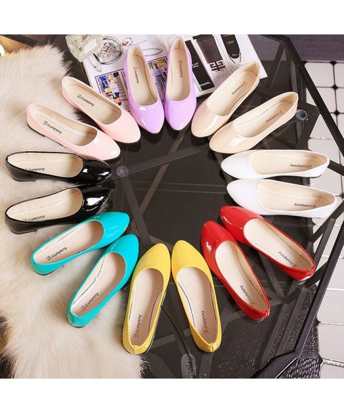 エナメルパンプス フラットシューズ パンプス エナメルフラットシューズ : ZOZOTOWN Yahoo!店 - 通販