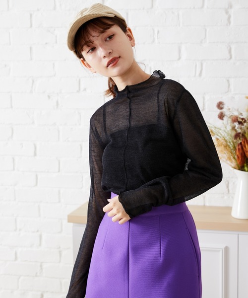 【regleam】インナー付きシアーニット ボートネックシアーニット｜BOAT NECK SHEER KNITの通販｜regleam