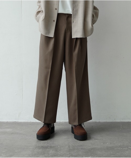 パンツ スラックス Action texture tapered wide slacks/アクションテクスチャーテーパードワイドスラックス|ZOZOTOWN |04