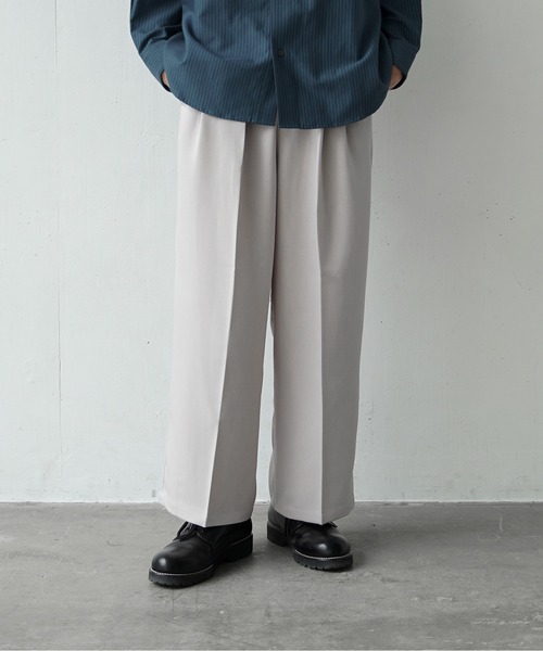 パンツ スラックス Action texture tapered wide slacks/アクションテクスチャーテーパードワイドスラックス|ZOZOTOWN |03
