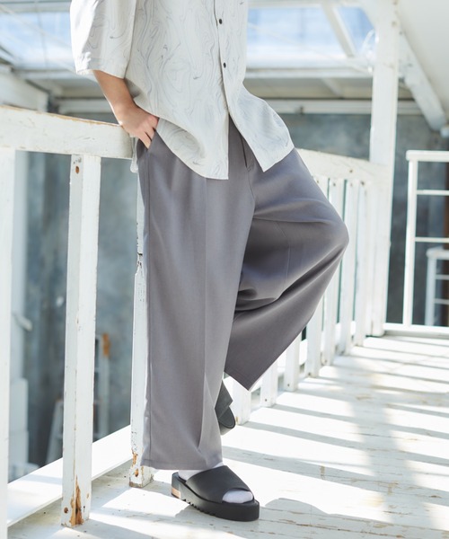 パンツ スラックス Action texture tapered wide slacks/アクションテクスチャーテーパードワイドスラックス|ZOZOTOWN |16
