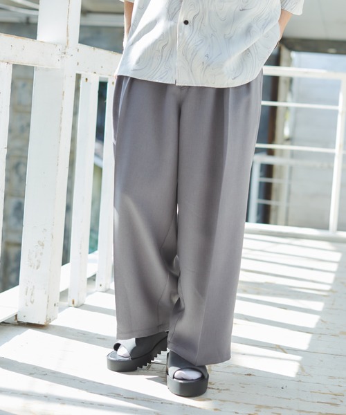 パンツ スラックス Action texture tapered wide slacks/アクションテクスチャーテーパードワイドスラックス|ZOZOTOWN |18