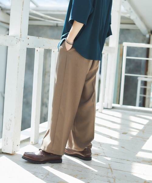 パンツ スラックス Action texture tapered wide slacks/アクションテクスチャーテーパードワイドスラックス|ZOZOTOWN |24