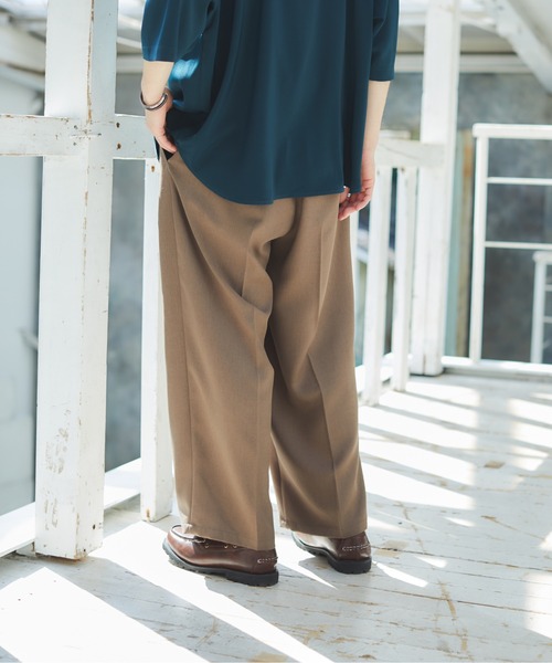 パンツ スラックス Action texture tapered wide slacks/アクションテクスチャーテーパードワイドスラックス|ZOZOTOWN |25