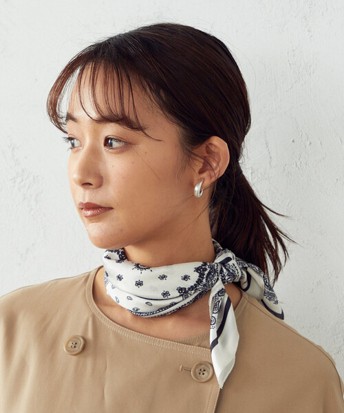 COMME CA ISM スカーフ バンダナ リング付き ミニスカーフ
