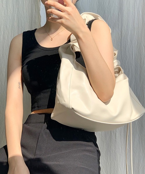 cream creme トートバッグ シャーリング2WAYレザートートバッグ